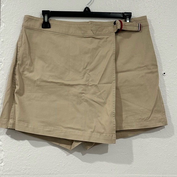 Tommy Hilfiger Pants - Tommy Hilfiger Tan Skorts with Asymmetrical Wrap Design